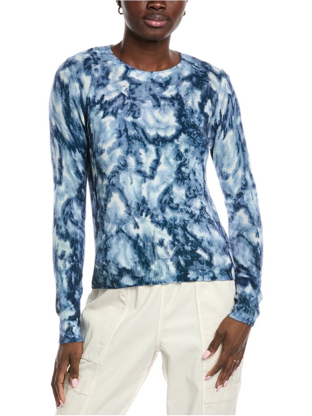 AUTUMN CASHMERE Marble Tie-Dye Crewneck Sweater | 100% Cashmere | Large